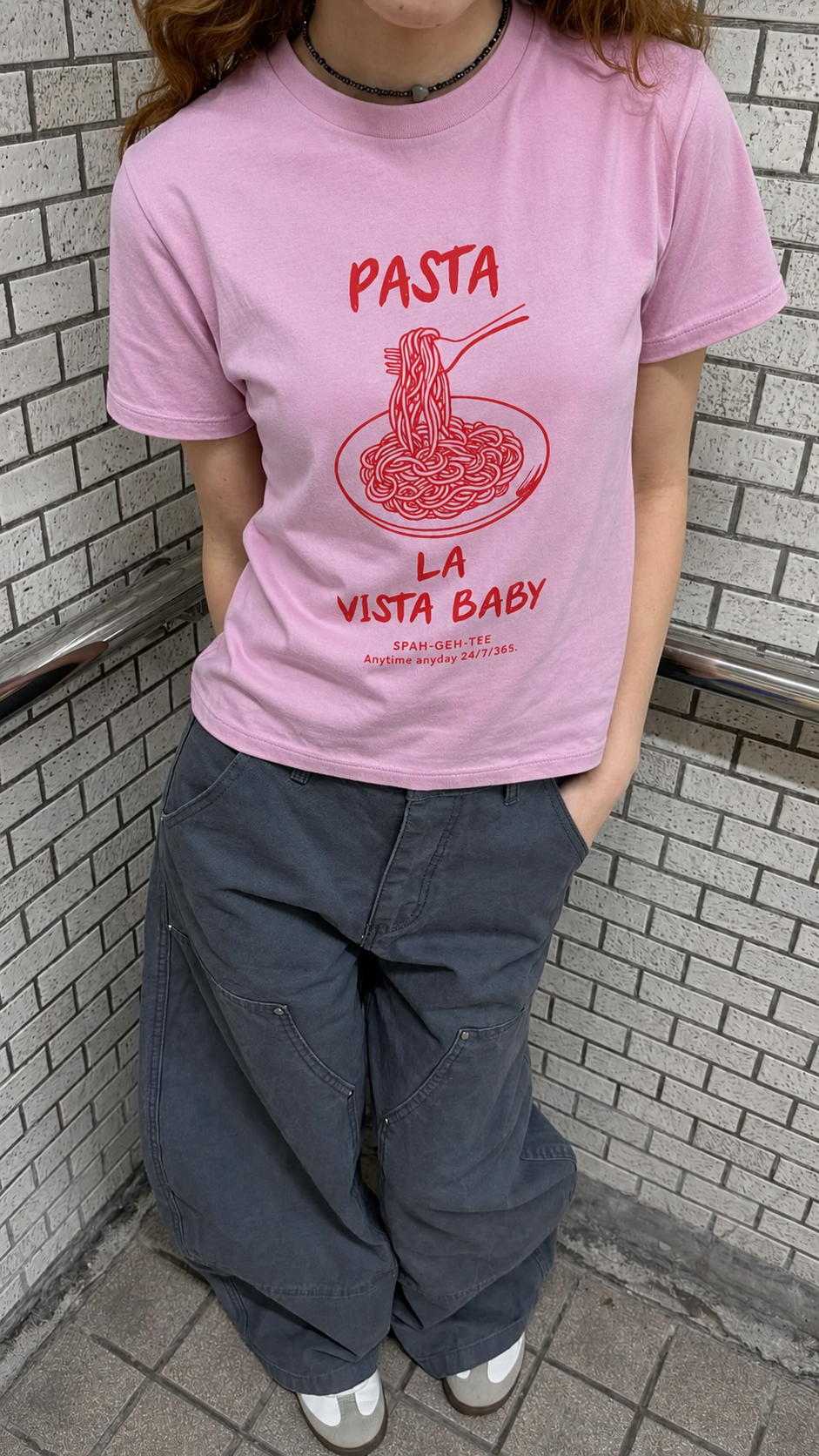 pink pasta tee