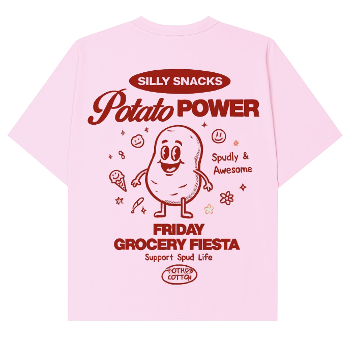 SILLY POTATO oversized tee (XS)
